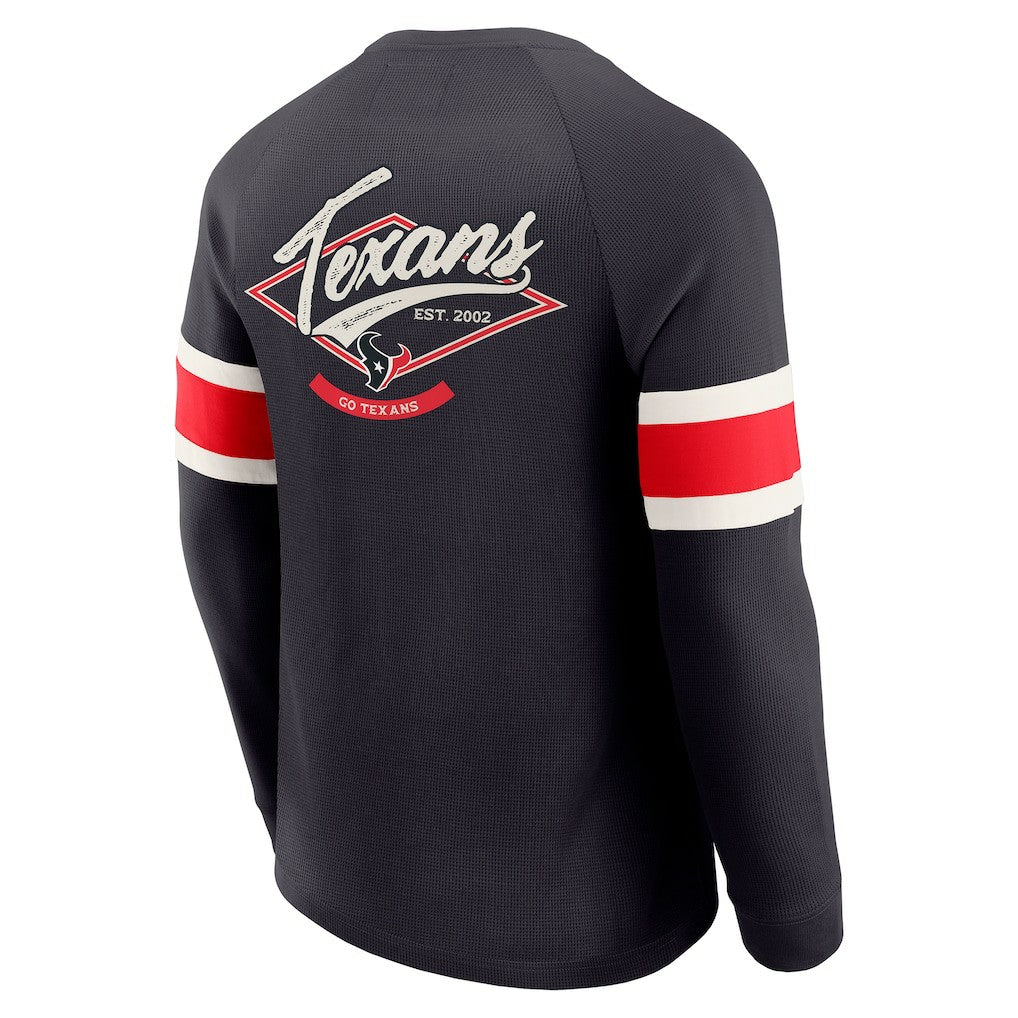 Houston Texans Darius Rucker Collection Waffle-Knit Raglan Long Sleeve Henley T-Shirt Navy - Fanatics