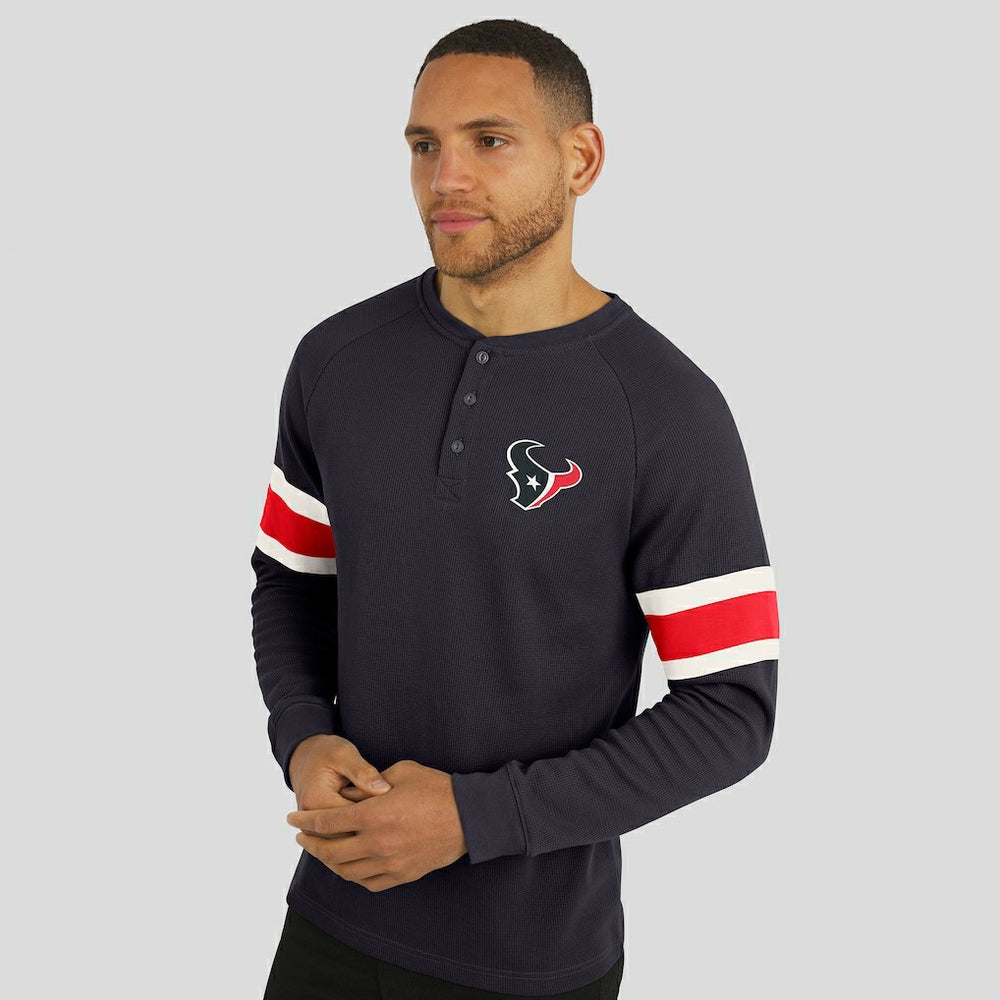 Houston Texans Darius Rucker Collection Waffle-Knit Raglan Long Sleeve Henley T-Shirt Navy - Fanatics