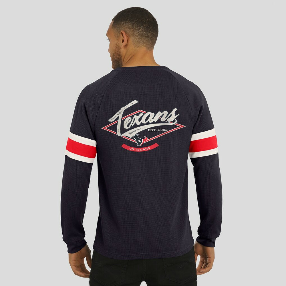 Houston Texans Darius Rucker Collection Waffle-Knit Raglan Long Sleeve Henley T-Shirt Navy - Fanatics