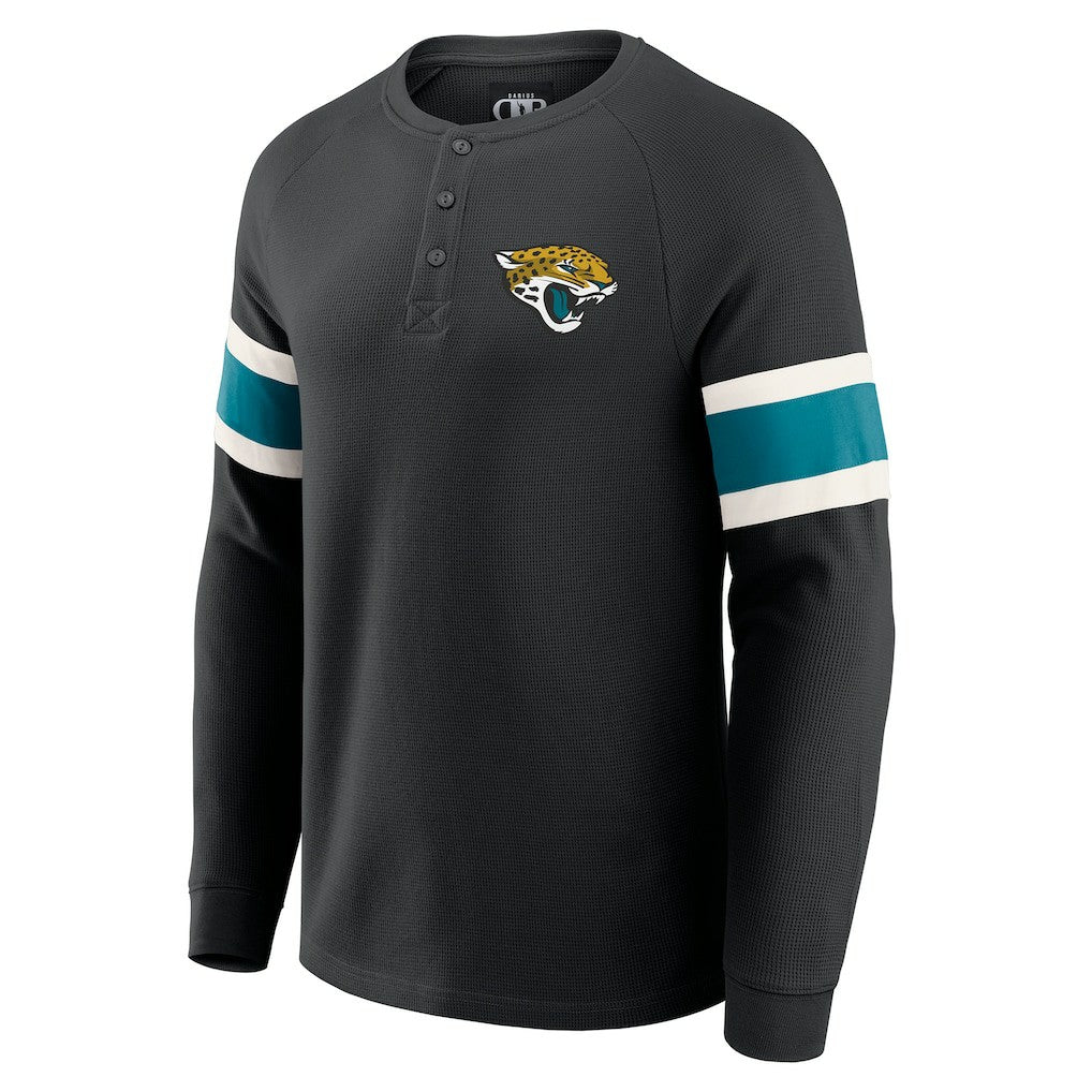 Jacksonville Jaguars Darius Rucker Collection Waffle-Knit Raglan Long Sleeve Henley T-Shirt Black - Fanatics