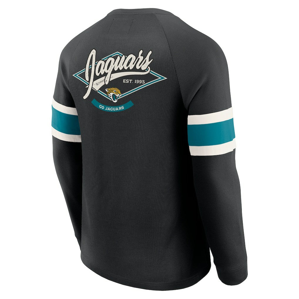 Jacksonville Jaguars Darius Rucker Collection Waffle-Knit Raglan Long Sleeve Henley T-Shirt Black - Fanatics