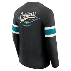 Jacksonville Jaguars Darius Rucker Collection Waffle-Knit Raglan Long Sleeve Henley T-Shirt Black - Fanatics