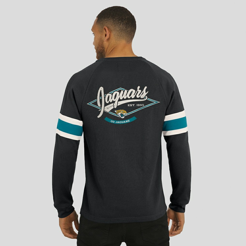Jacksonville Jaguars Darius Rucker Collection Waffle-Knit Raglan Long Sleeve Henley T-Shirt Black - Fanatics