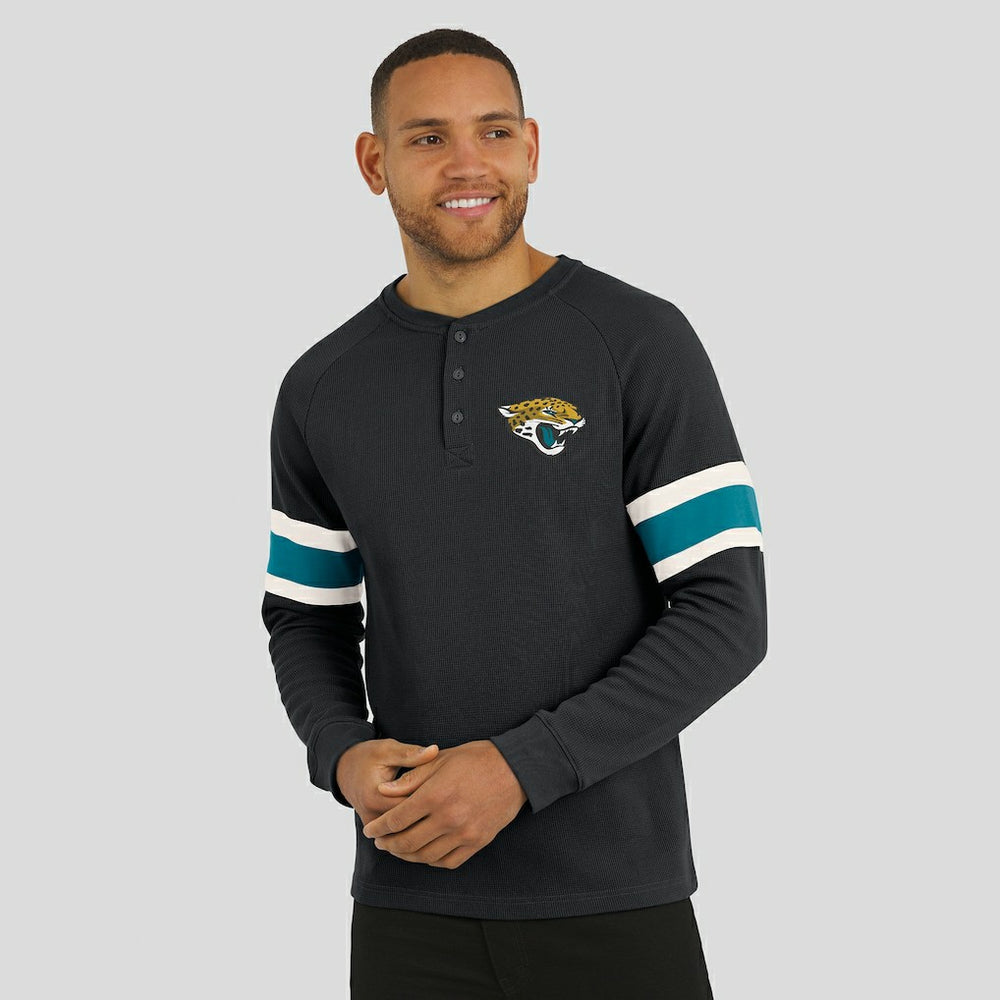 Jacksonville Jaguars Darius Rucker Collection Waffle-Knit Raglan Long Sleeve Henley T-Shirt Black - Fanatics