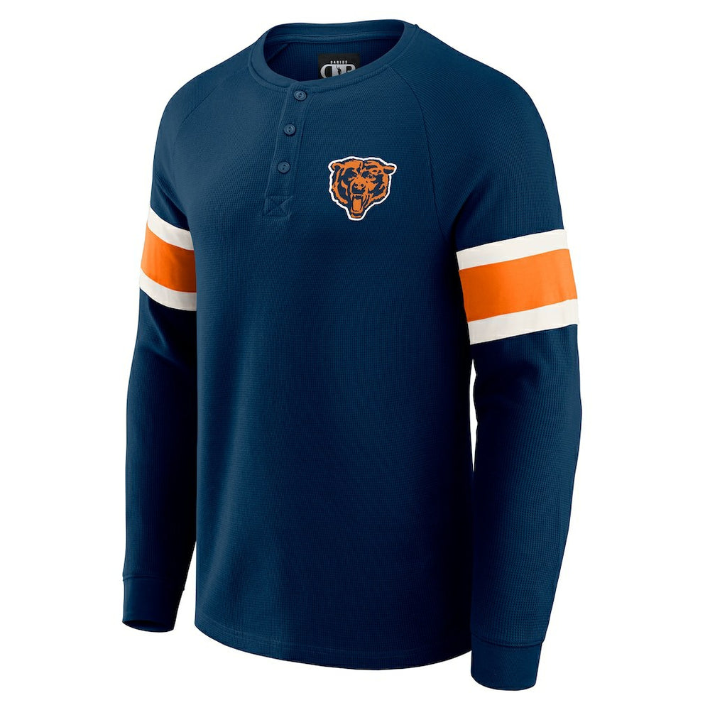 Chicago Bears Darius Rucker Collection Waffle-Knit Raglan Long Sleeve Henley T-Shirt Navy - Fanatics