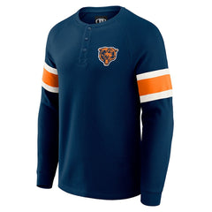 Chicago Bears Darius Rucker Collection Waffle-Knit Raglan Long Sleeve Henley T-Shirt Navy - Fanatics