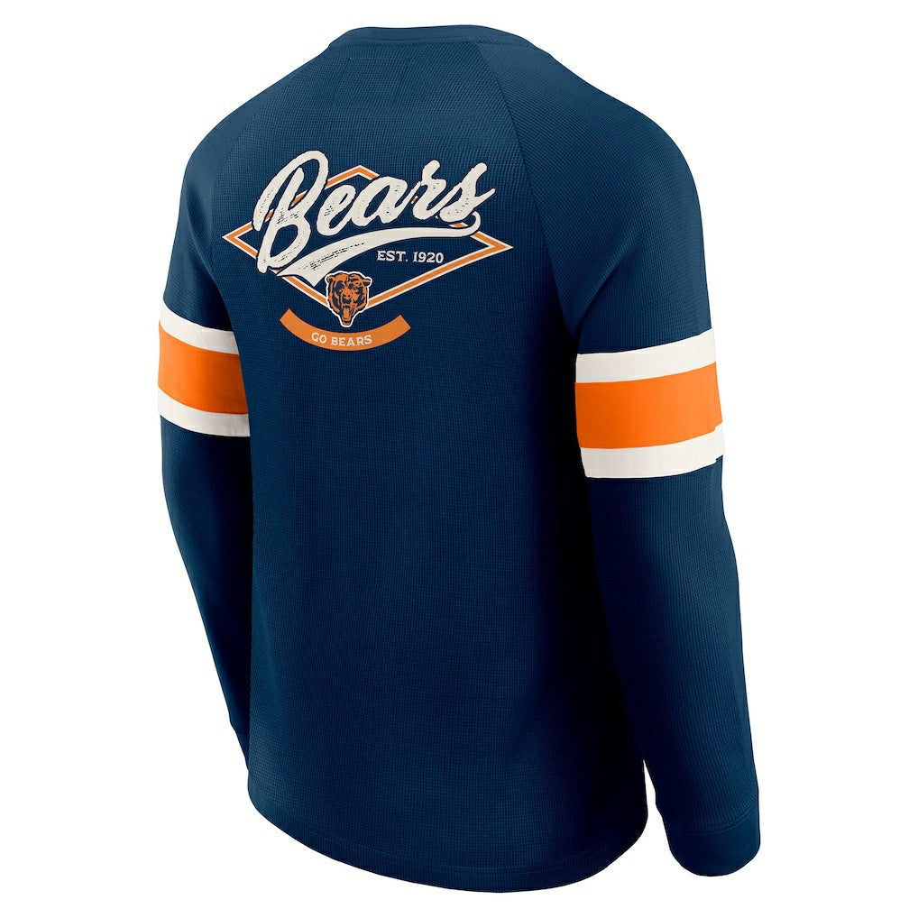 Chicago Bears Darius Rucker Collection Waffle-Knit Raglan Long Sleeve Henley T-Shirt Navy - Fanatics