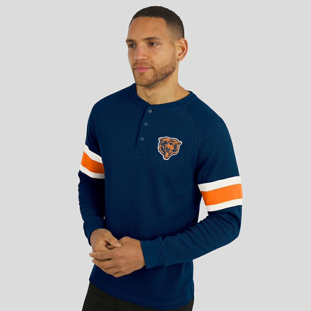 Chicago Bears Darius Rucker Collection Waffle-Knit Raglan Long Sleeve Henley T-Shirt Navy - Fanatics
