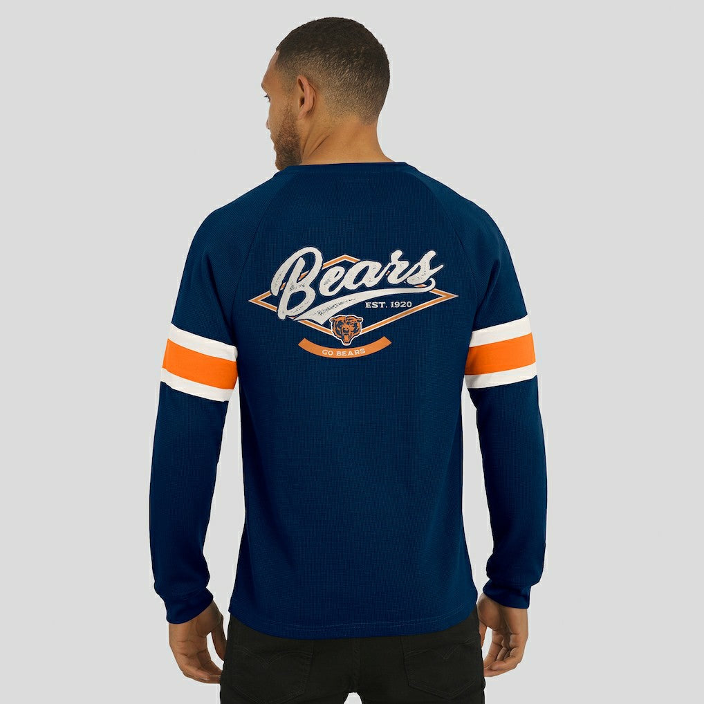 Chicago Bears Darius Rucker Collection Waffle-Knit Raglan Long Sleeve Henley T-Shirt Navy - Fanatics