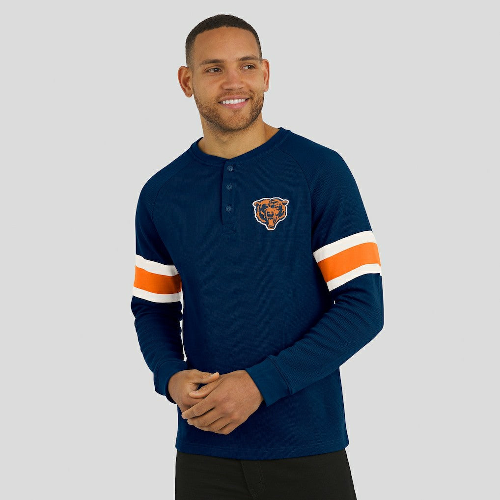 Chicago Bears Darius Rucker Collection Waffle-Knit Raglan Long Sleeve Henley T-Shirt Navy - Fanatics