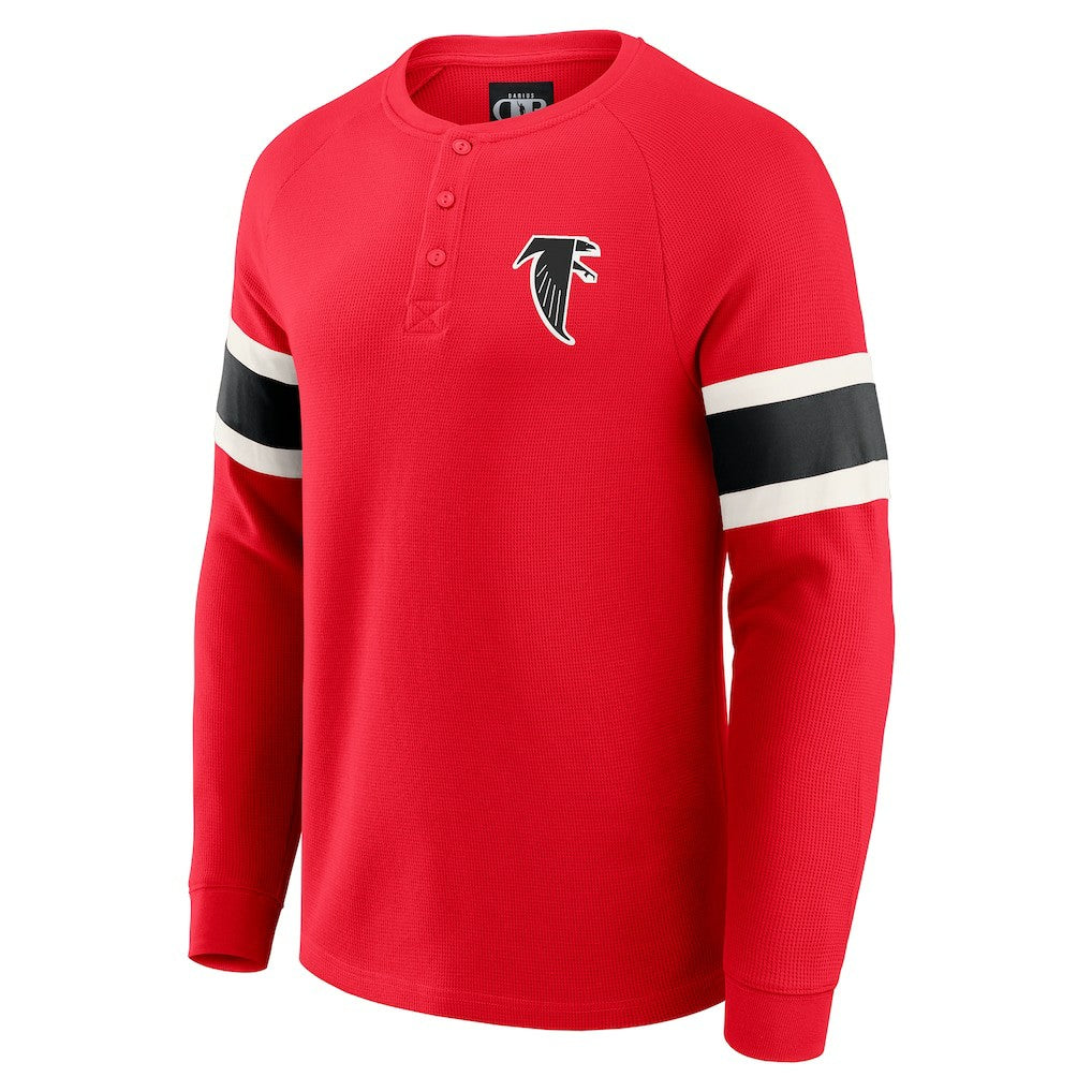 Atlanta Falcons Darius Rucker Collection Waffle-Knit Raglan Long Sleeve Henley T-Shirt Red - Fanatics
