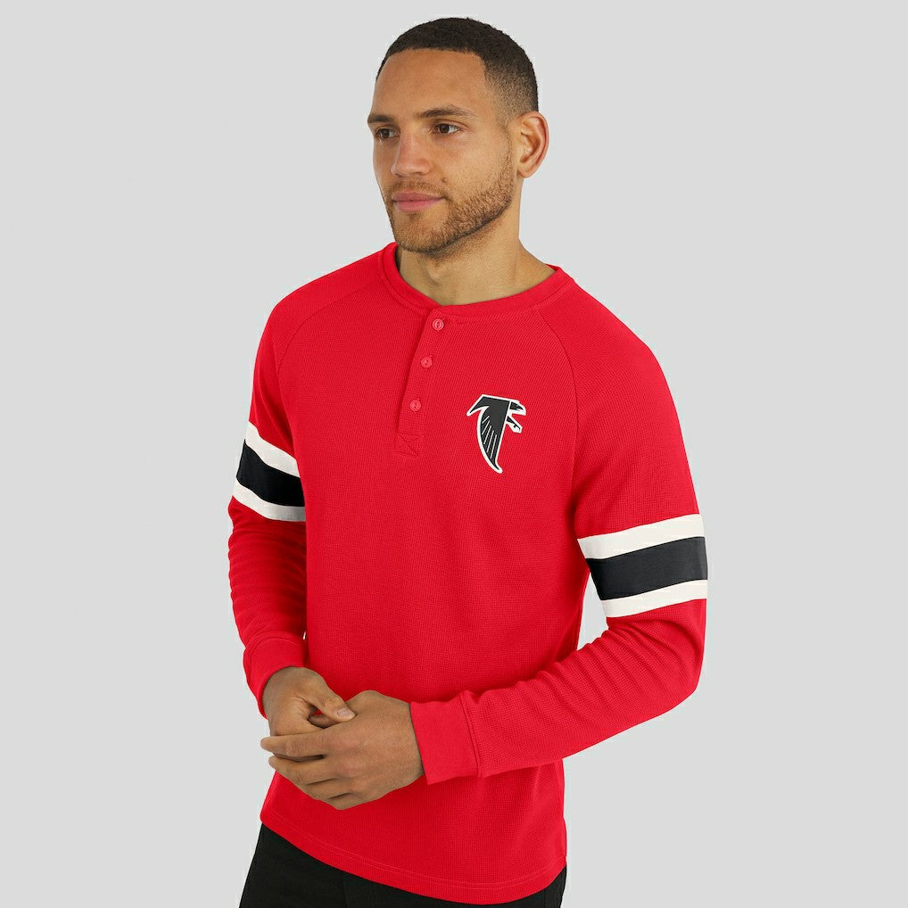Atlanta Falcons Darius Rucker Collection Waffle-Knit Raglan Long Sleeve Henley T-Shirt Red - Fanatics