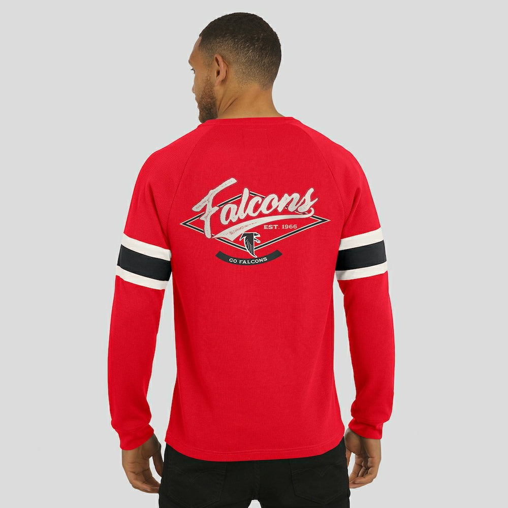 Atlanta Falcons Darius Rucker Collection Waffle-Knit Raglan Long Sleeve Henley T-Shirt Red - Fanatics