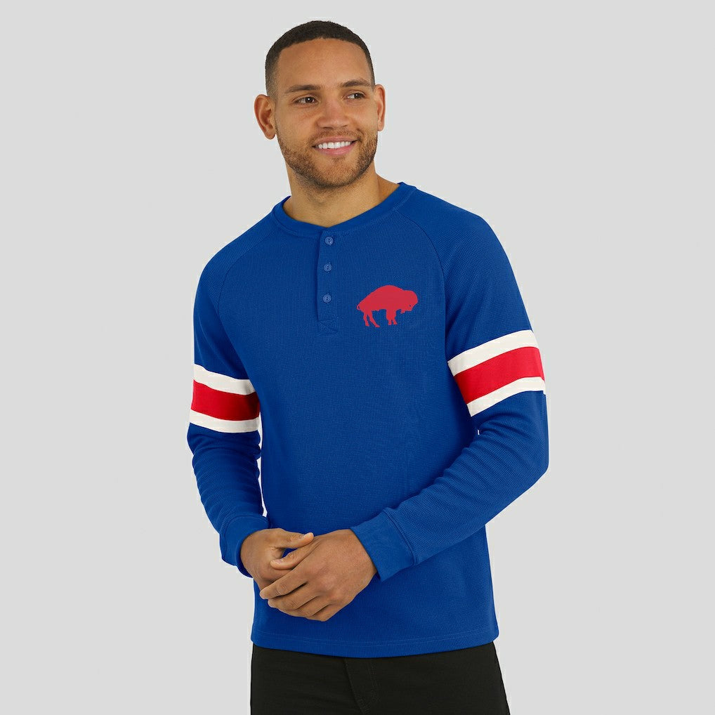 Buffalo Bills Darius Rucker Collection Waffle-Knit Raglan Long Sleeve Henley T-Shirt Royal - Fanatics