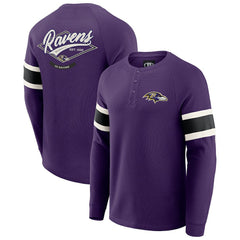 Baltimore Ravens Darius Rucker Collection Waffle-Knit Raglan Long Sleeve Henley T-Shirt Purple - Fanatics