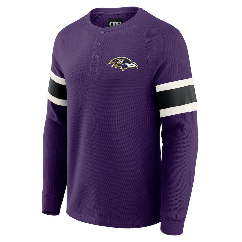 Baltimore Ravens Darius Rucker Collection Waffle-Knit Raglan Long Sleeve Henley T-Shirt Purple - Fanatics
