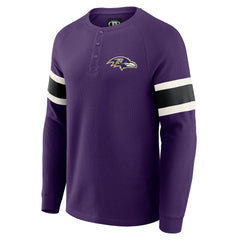 Baltimore Ravens Darius Rucker Collection Waffle-Knit Raglan Long Sleeve Henley T-Shirt Purple - Fanatics