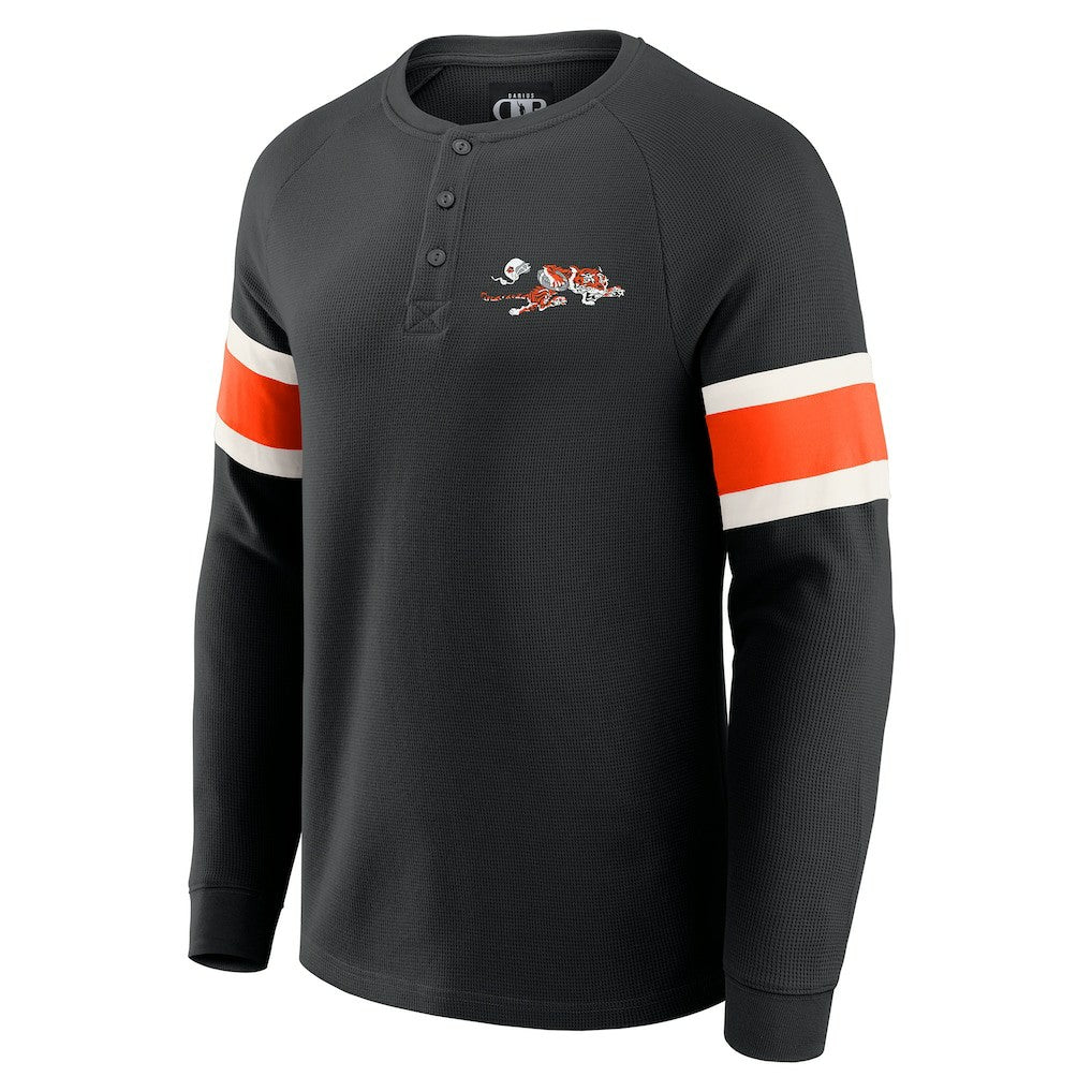 Cincinnati Bengals Darius Rucker Collection Waffle-Knit Raglan Long Sleeve Henley T-Shirt Black - Fanatics