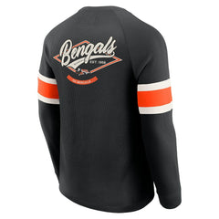 Cincinnati Bengals Darius Rucker Collection Waffle-Knit Raglan Long Sleeve Henley T-Shirt Black - Fanatics