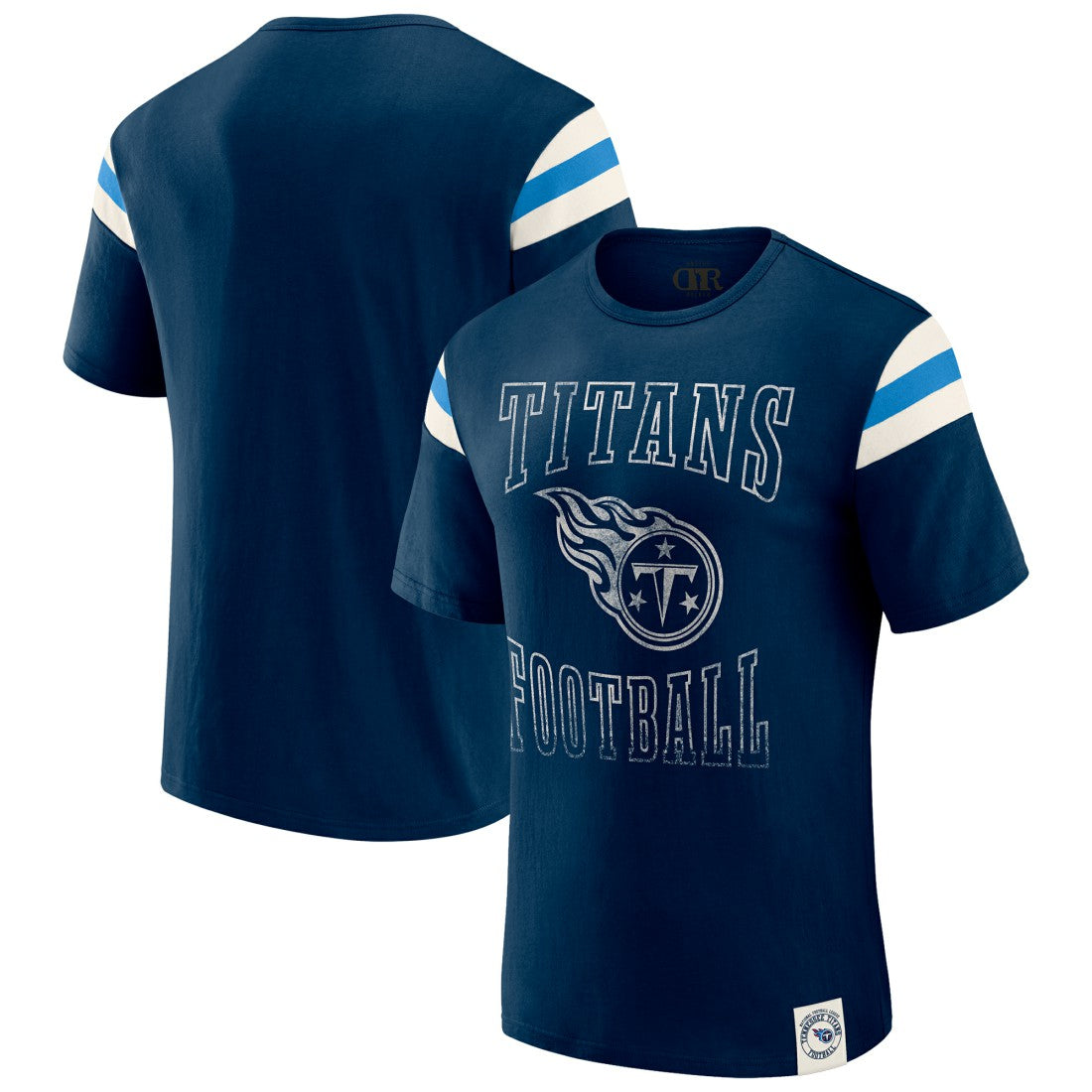 Tennessee Titans Darius Rucker Collection Football Stripe Sleeve T-Shirt Navy - Fanatics