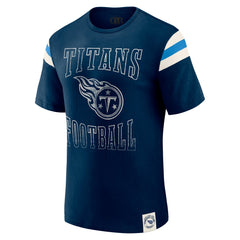 Tennessee Titans Darius Rucker Collection Football Stripe Sleeve T-Shirt Navy - Fanatics