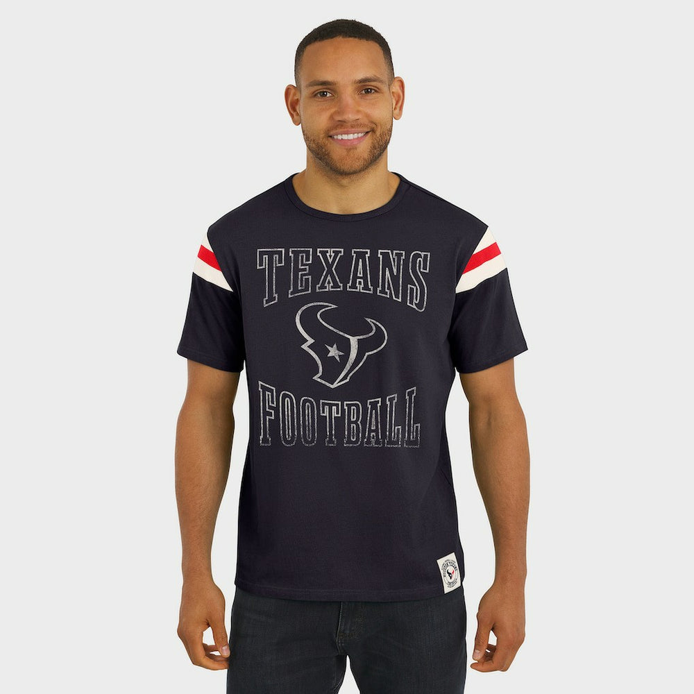 Houston Texans Darius Rucker Collection Football Stripe Sleeve T-Shirt Navy - Fanatics