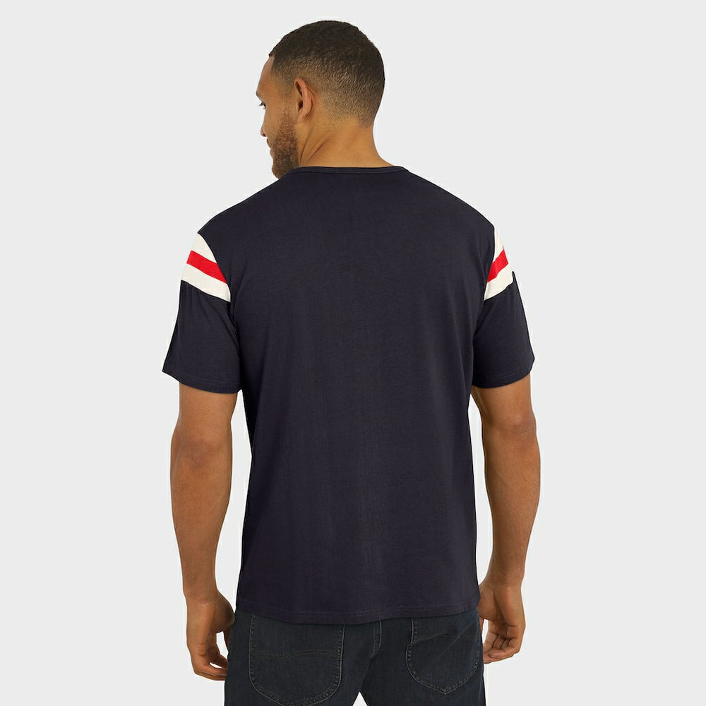Houston Texans Darius Rucker Collection Football Stripe Sleeve T-Shirt Navy - Fanatics