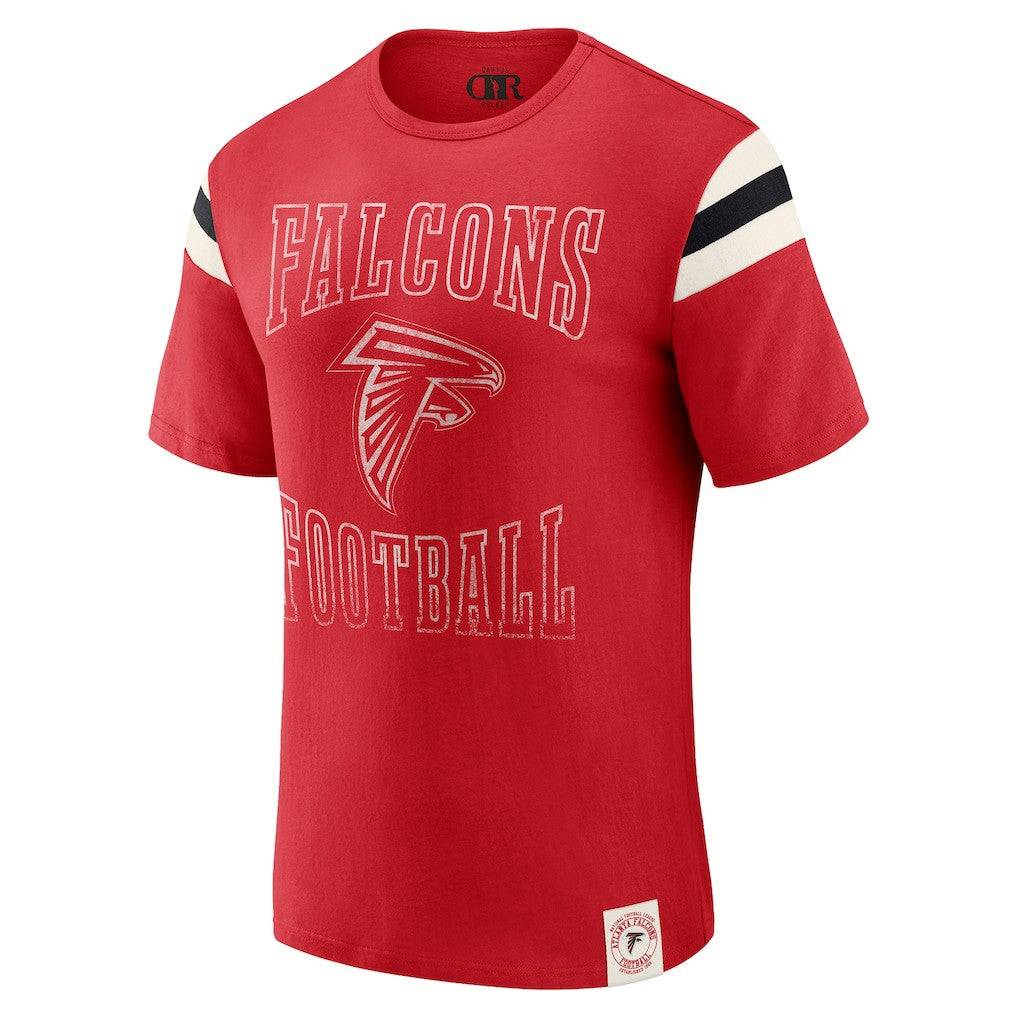 Atlanta Falcons Darius Rucker Collection Football Stripe Sleeve T-Shirt Red - Fanatics