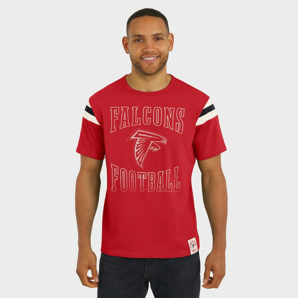 Atlanta Falcons Darius Rucker Collection Football Stripe Sleeve T-Shirt Red - Fanatics