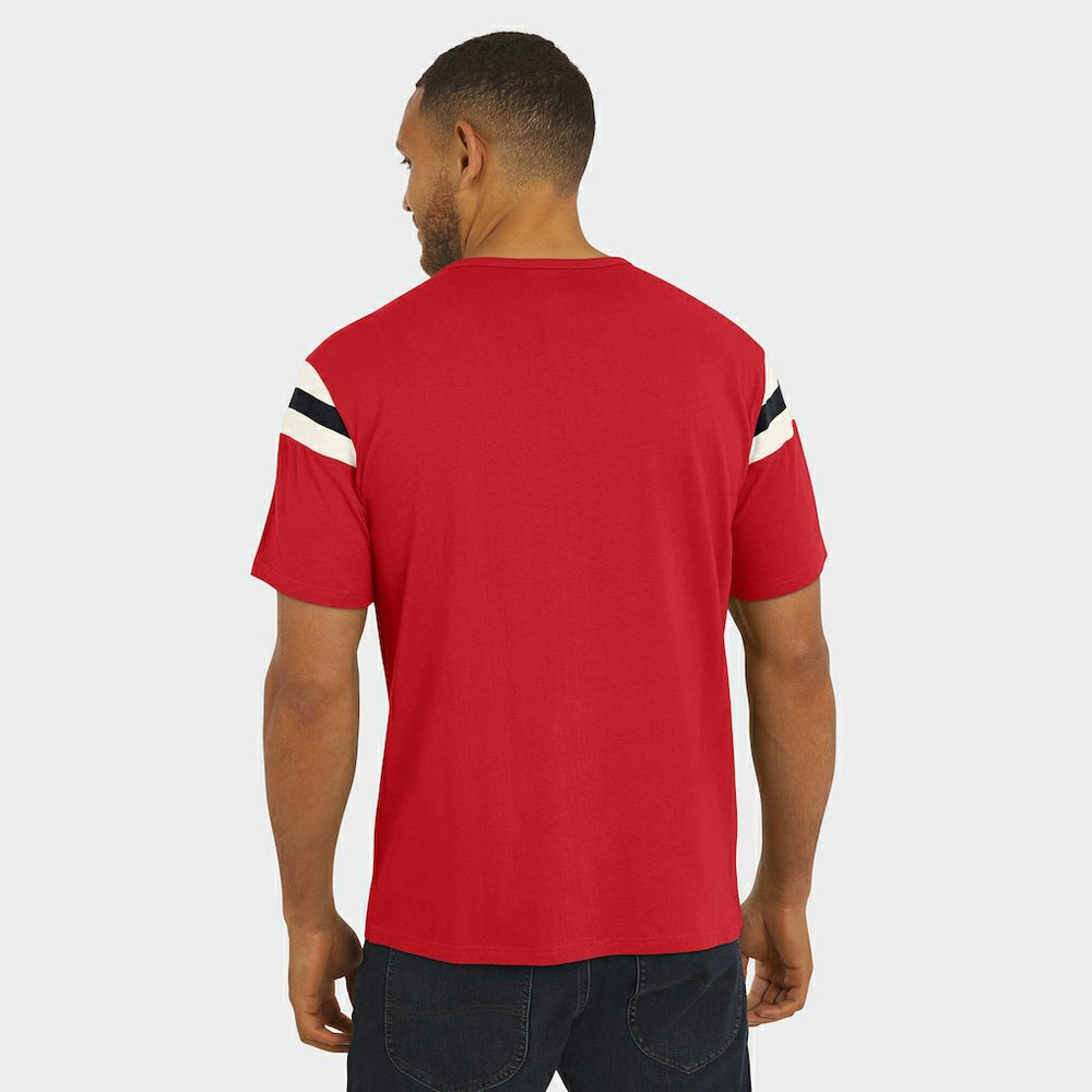 Atlanta Falcons Darius Rucker Collection Football Stripe Sleeve T-Shirt Red - Fanatics