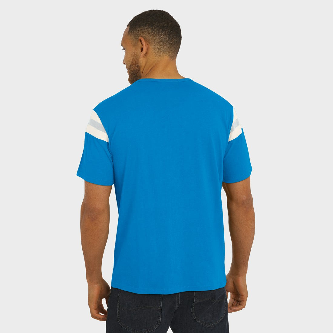 Detroit Lions Darius Rucker Collection Football Stripe Sleeve T-Shirt Blue - Fanatics