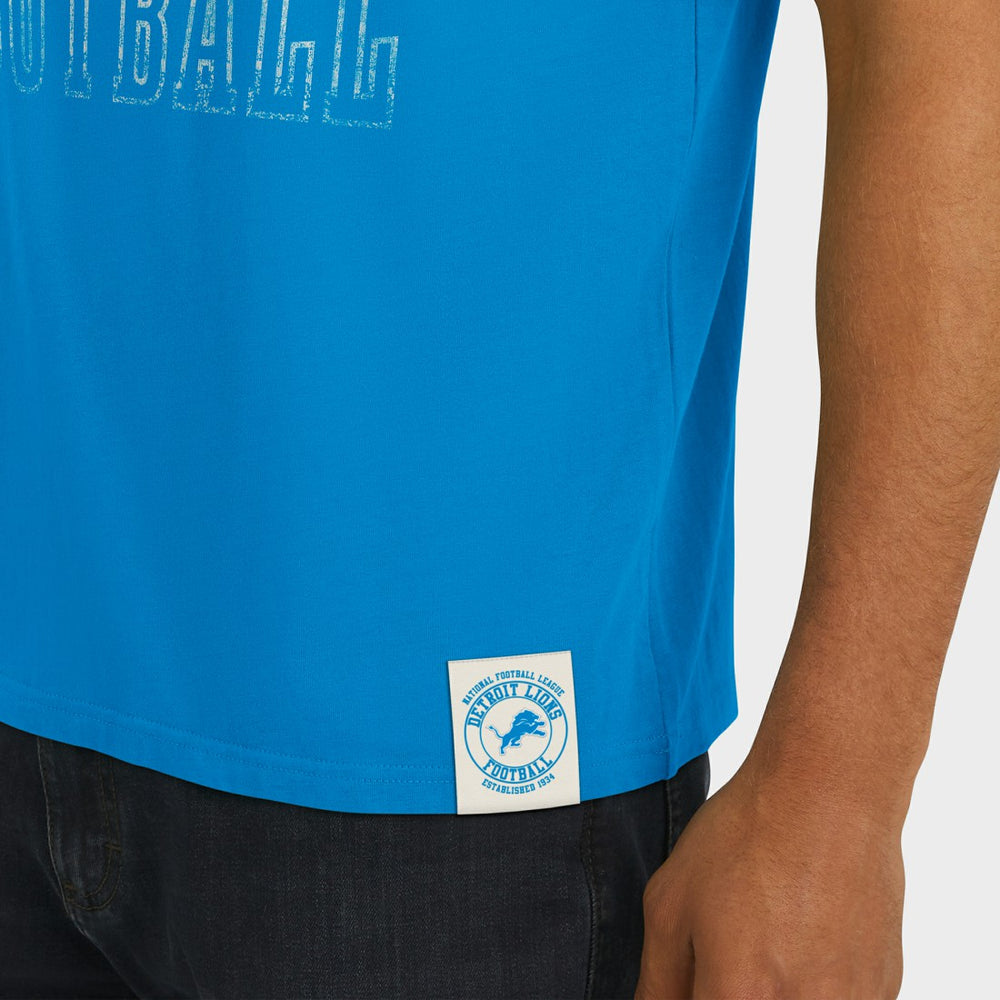 Detroit Lions Darius Rucker Collection Football Stripe Sleeve T-Shirt Blue - Fanatics
