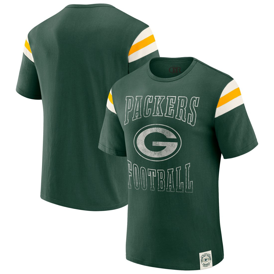 Green Bay Packers Darius Rucker Collection Football Stripe Sleeve T-Shirt Green - Fanatics