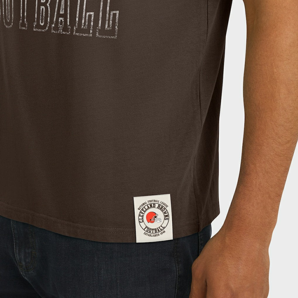 Cleveland Browns Darius Rucker Collection Football Stripe Sleeve T-Shirt Brown - Fanatics