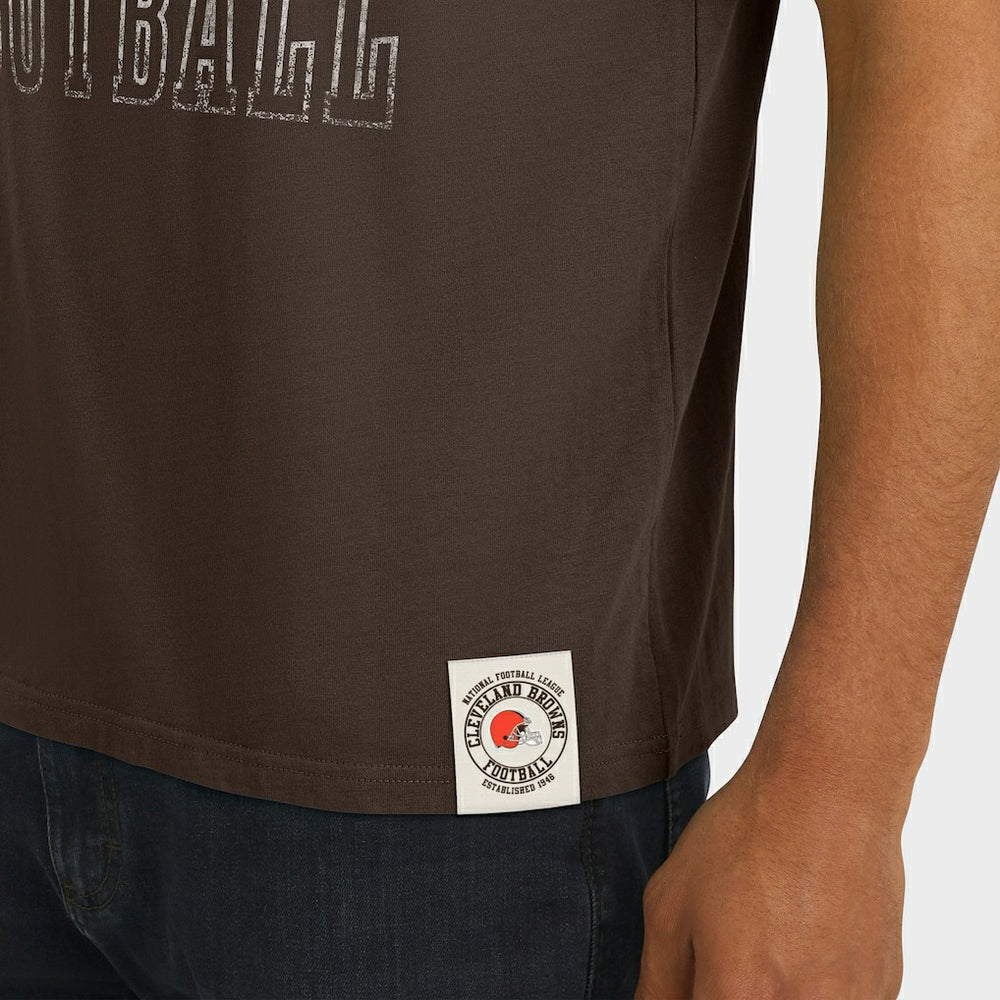 Cleveland Browns Darius Rucker Collection Football Stripe Sleeve T-Shirt Brown - Fanatics
