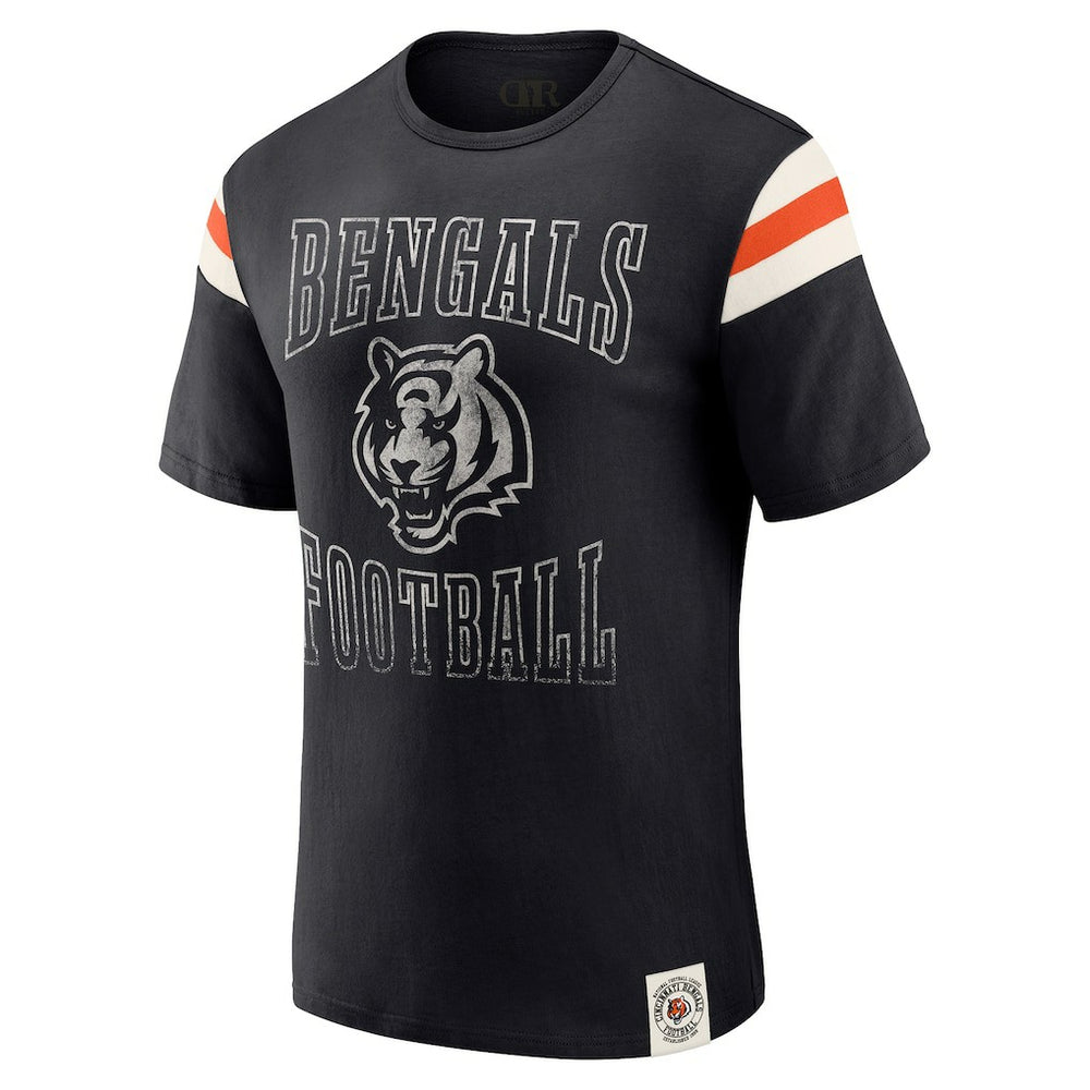 Cincinnati Bengals Darius Rucker Collection Football Stripe Sleeve T-Shirt Black - Fanatics