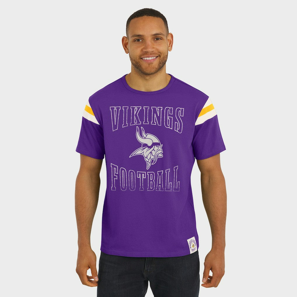 Minnesota Vikings Darius Rucker Collection Football Stripe Sleeve T-Shirt Purple - Fanatics