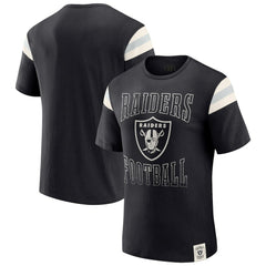 Las Vegas Raiders Darius Rucker Collection Football Stripe Sleeve T-Shirt Black - Fanatics