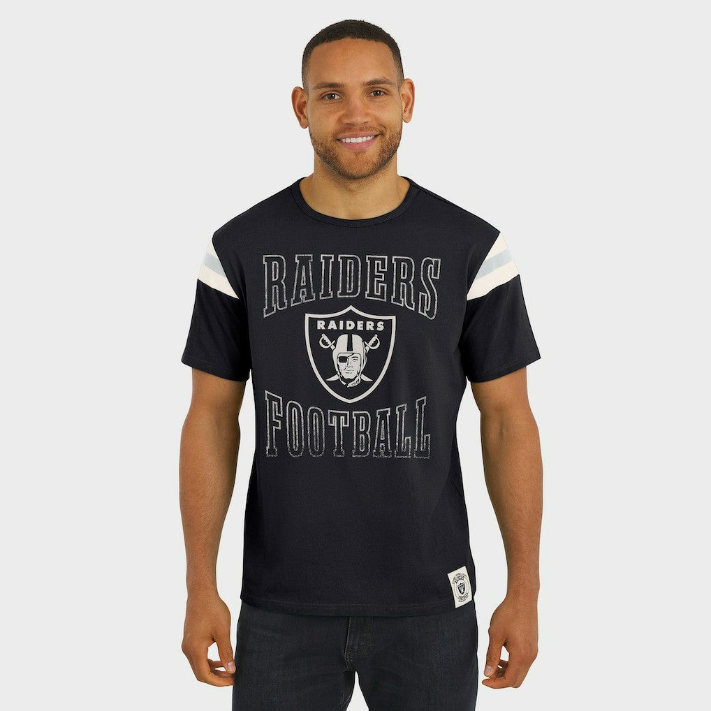 Las Vegas Raiders Darius Rucker Collection Football Stripe Sleeve T-Shirt Black - Fanatics