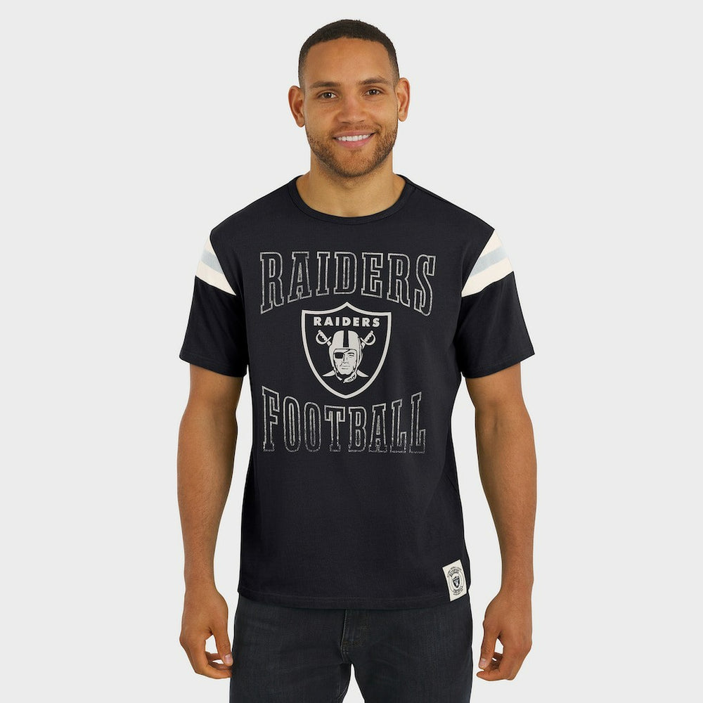 Las Vegas Raiders Darius Rucker Collection Football Stripe Sleeve T-Shirt Black - Fanatics