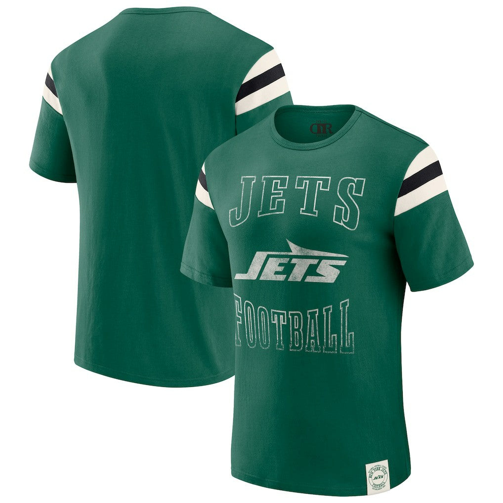 New York Jets Darius Rucker Collection Football Stripe Sleeve T-Shirt Green - Fanatics