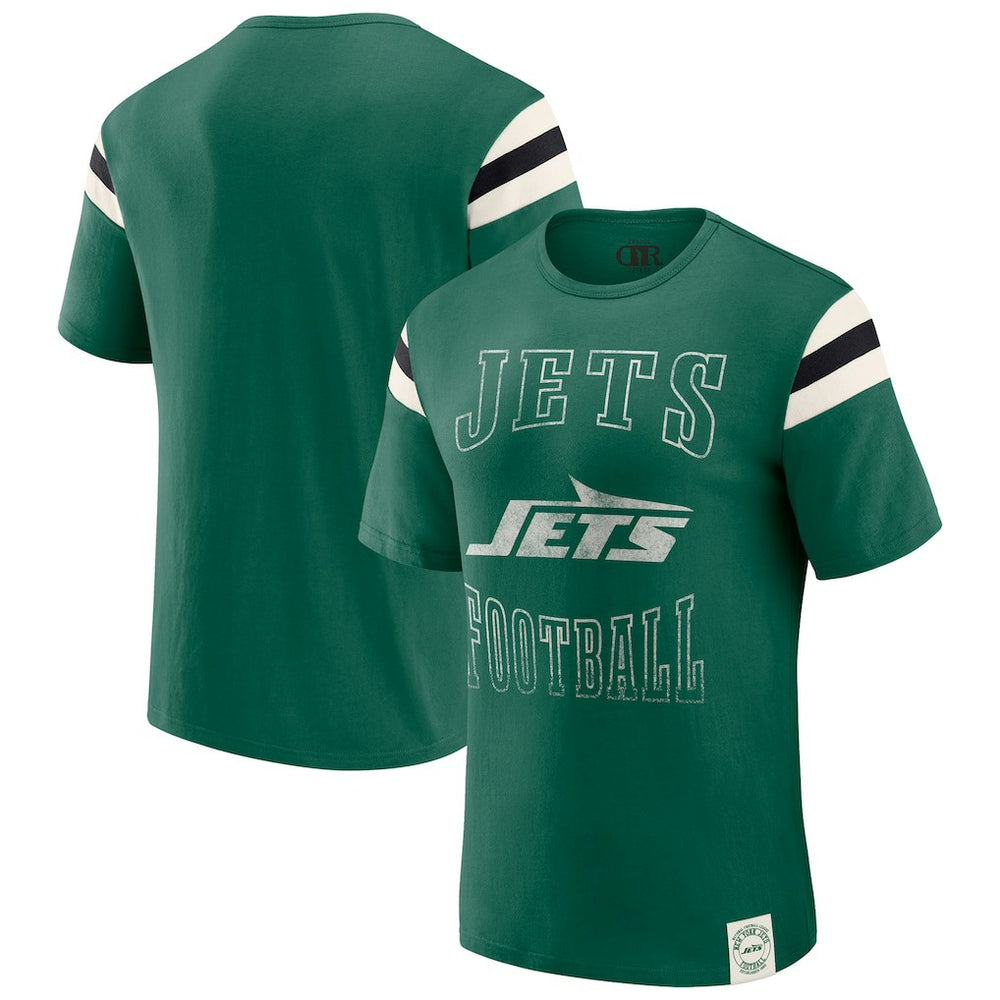 New York Jets Darius Rucker Collection Football Stripe Sleeve T-Shirt Green - Fanatics