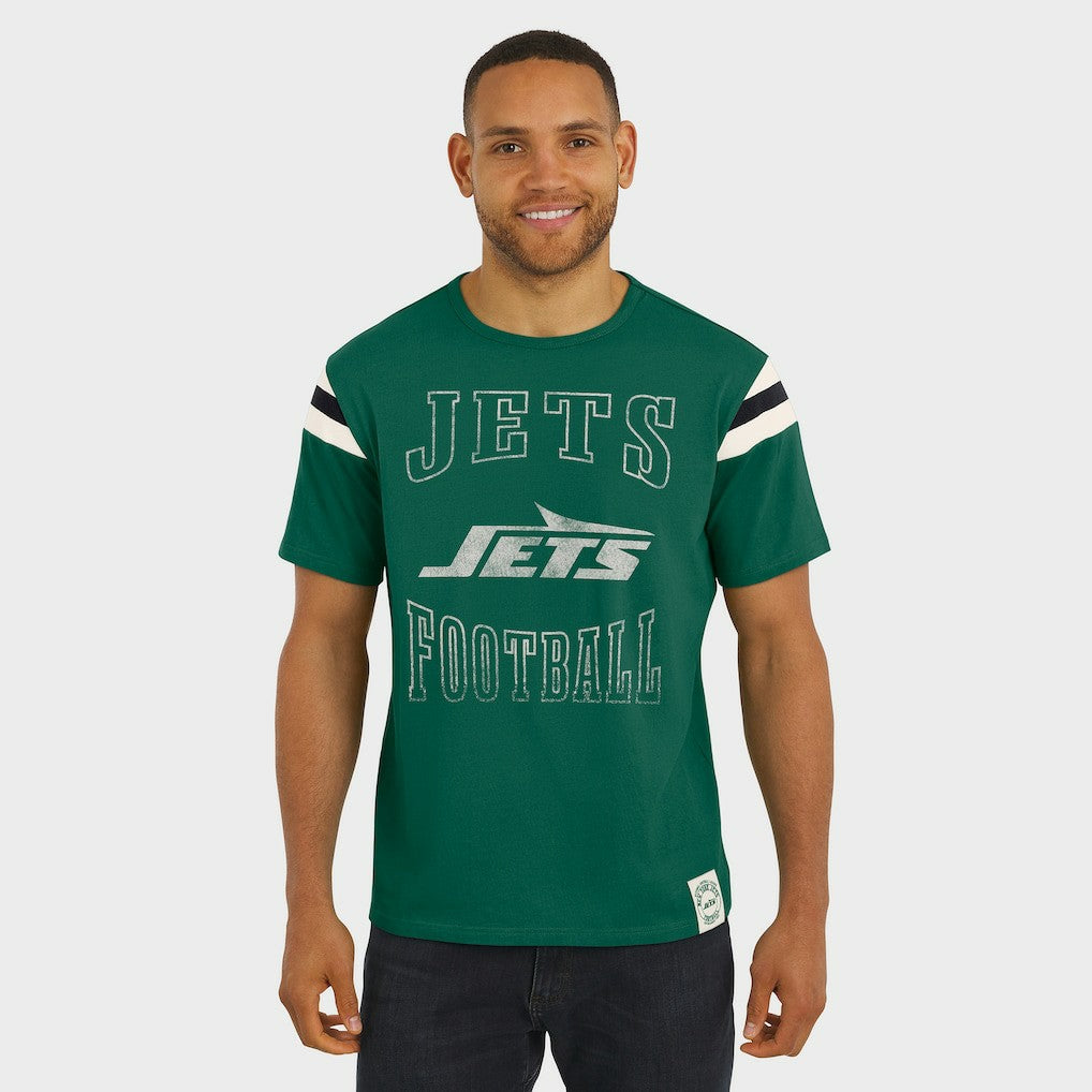 New York Jets Darius Rucker Collection Football Stripe Sleeve T-Shirt Green - Fanatics