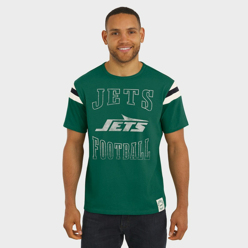 New York Jets Darius Rucker Collection Football Stripe Sleeve T-Shirt Green - Fanatics