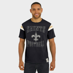 New Orleans Saints Darius Rucker Collection Football Stripe Sleeve T-Shirt Black - Fanatics