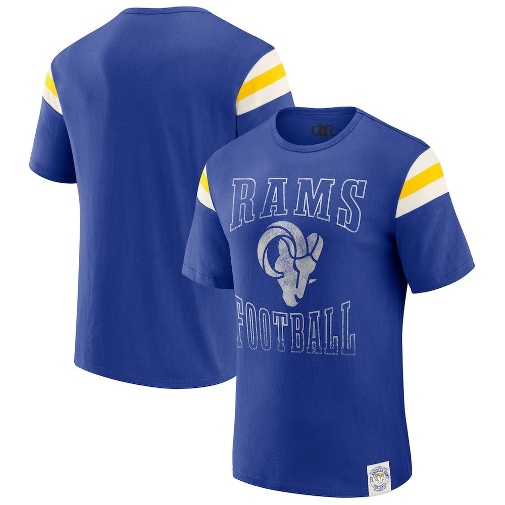 Los Angeles Rams Darius Rucker Collection Football Stripe Sleeve T-Shirt Royal - Fanatics