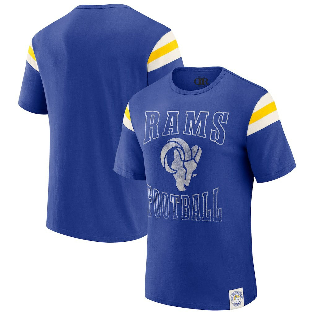 Los Angeles Rams Darius Rucker Collection Football Stripe Sleeve T-Shirt Royal - Fanatics