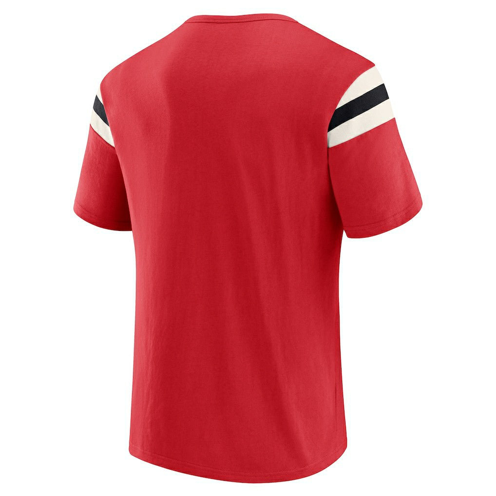 San Francisco 49ers Darius Rucker Collection Football Stripe Sleeve T-Shirt Scarlet - Fanatics