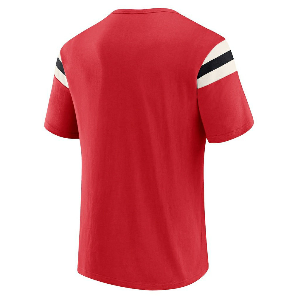 San Francisco 49ers Darius Rucker Collection Football Stripe Sleeve T-Shirt Scarlet - Fanatics