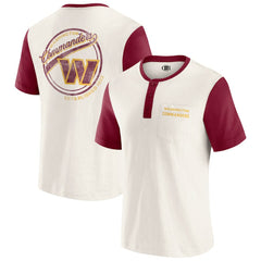 Washington Commanders Darius Rucker Collection Henley Colorblock Slub Pocket T-Shirt Cream - Fanatics